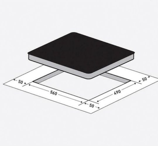 Davoline WVC 6005 Κεραμική Εστία Αυτόνομη με Λειτουργία Κλειδώματος 59x52εκ. Λευκή