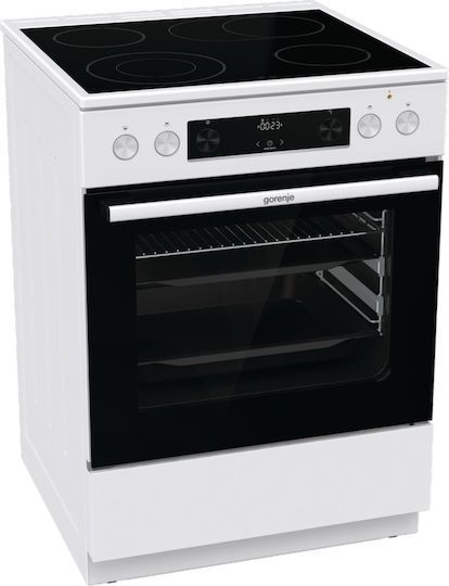 Gorenje GECS6C70WPA Κουζίνα 71lt με Κεραμικές Εστίες Π60εκ. Λευκή