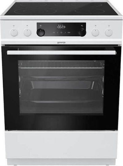 Gorenje GECS6C70WPA Κουζίνα 71lt με Κεραμικές Εστίες Π60εκ. Λευκή