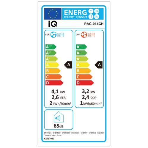 IQ PAC-014CH Φορητό Κλιματιστικό 14000 BTU Ψύξης Θέρμανσης