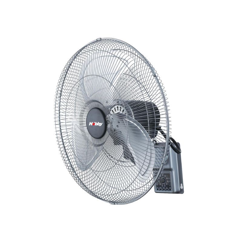 Hobby HWF-80551 Ανεμιστήρας Τοίχου 100W Διαμέτρου 45cm με Τηλεχειριστήριο Ασημί