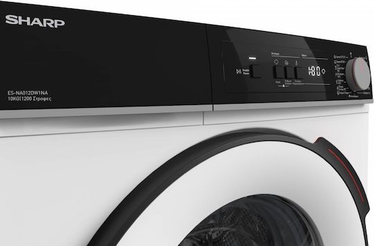 Sharp ES-NA012DW1NA-GR Πλυντήριο Ρούχων 10kg με Τεχνολογία Ατμού 1200 Στροφών Inverter