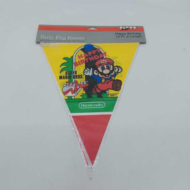 SUPER MARIO BROS. - HAPPY BIRTHDAY - PARTY FLAG BANNER - 12 Ft.