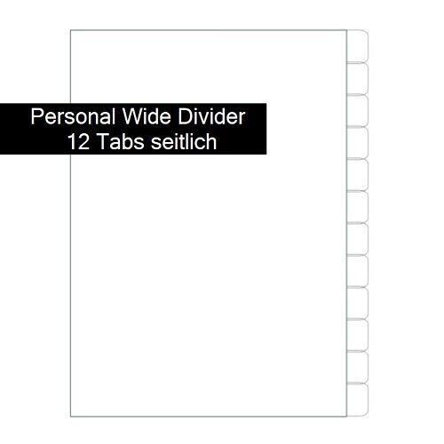 Personal Wide Divider | durchsichtig | matt | 12 Tabs seitlich