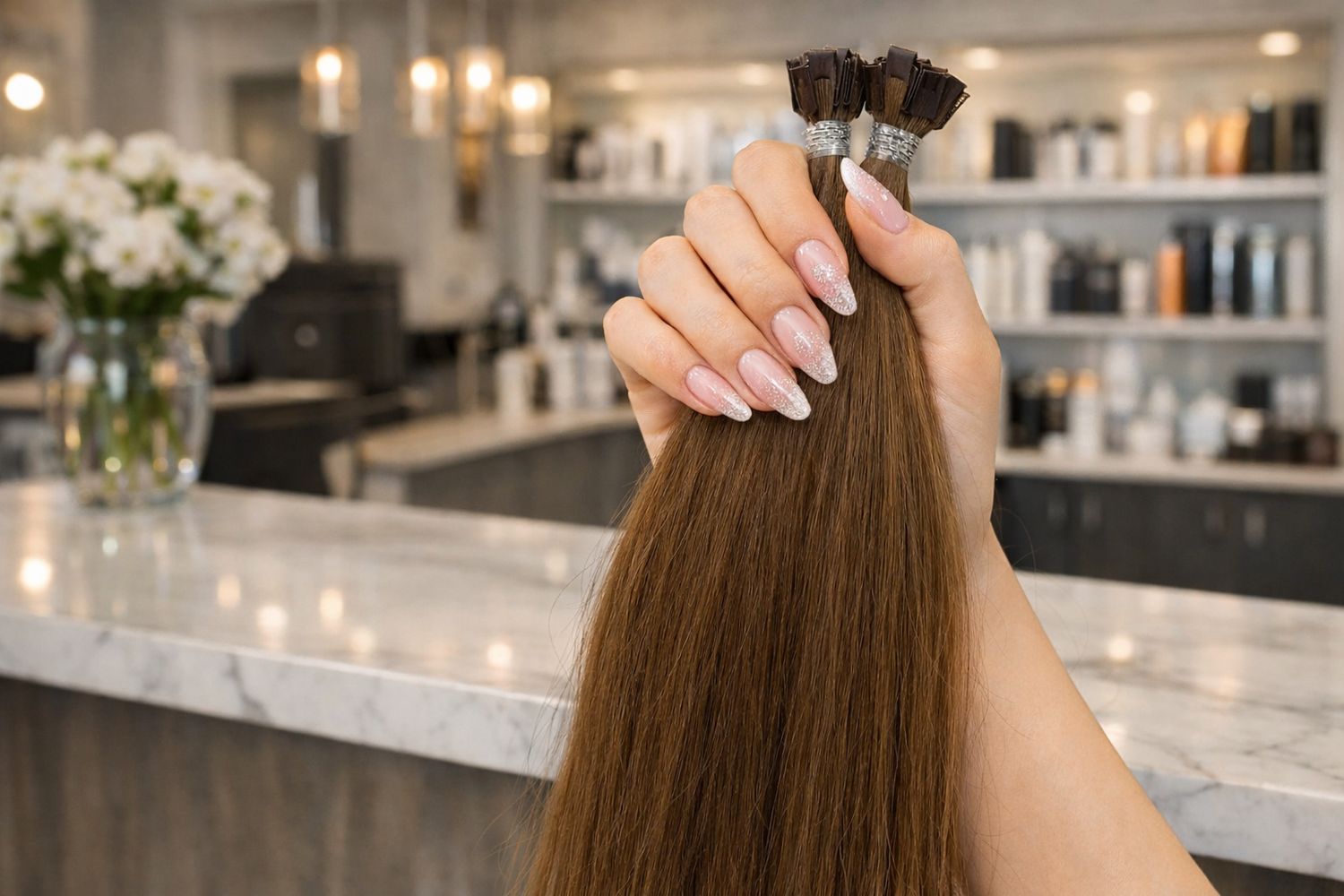 Deluxe Echthaar Mini Nr.5 Hellbraun