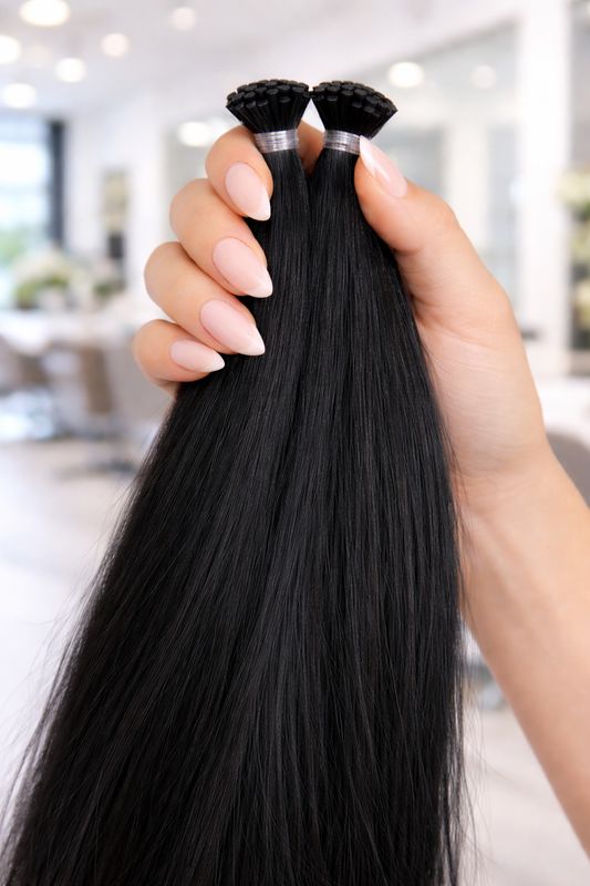 Deluxe Echthaar Mini Nr. 2 Schwarzbraun