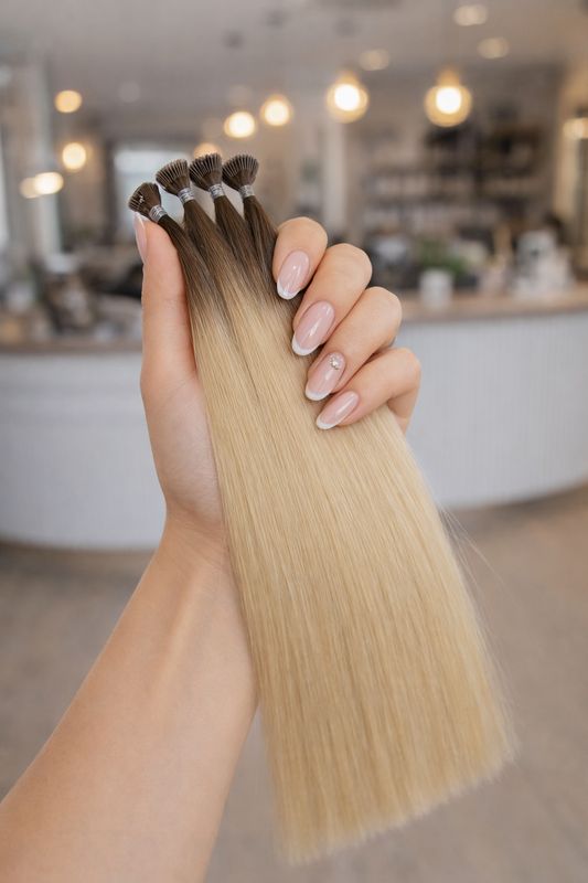 Deluxe Echthaar ROOT Mini Nr.7a Dirty Blond auf Nr. 24c Champagnerblond