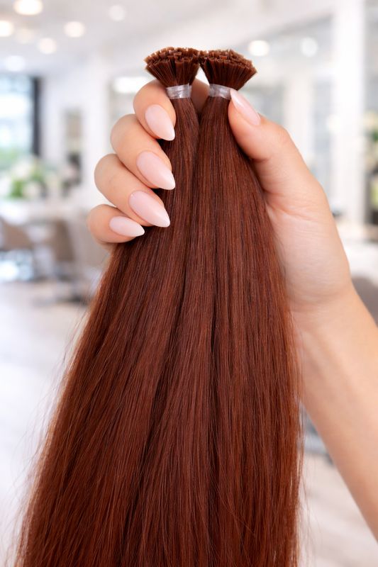 Deluxe Echthaar Mini Nr.35 Weinrot