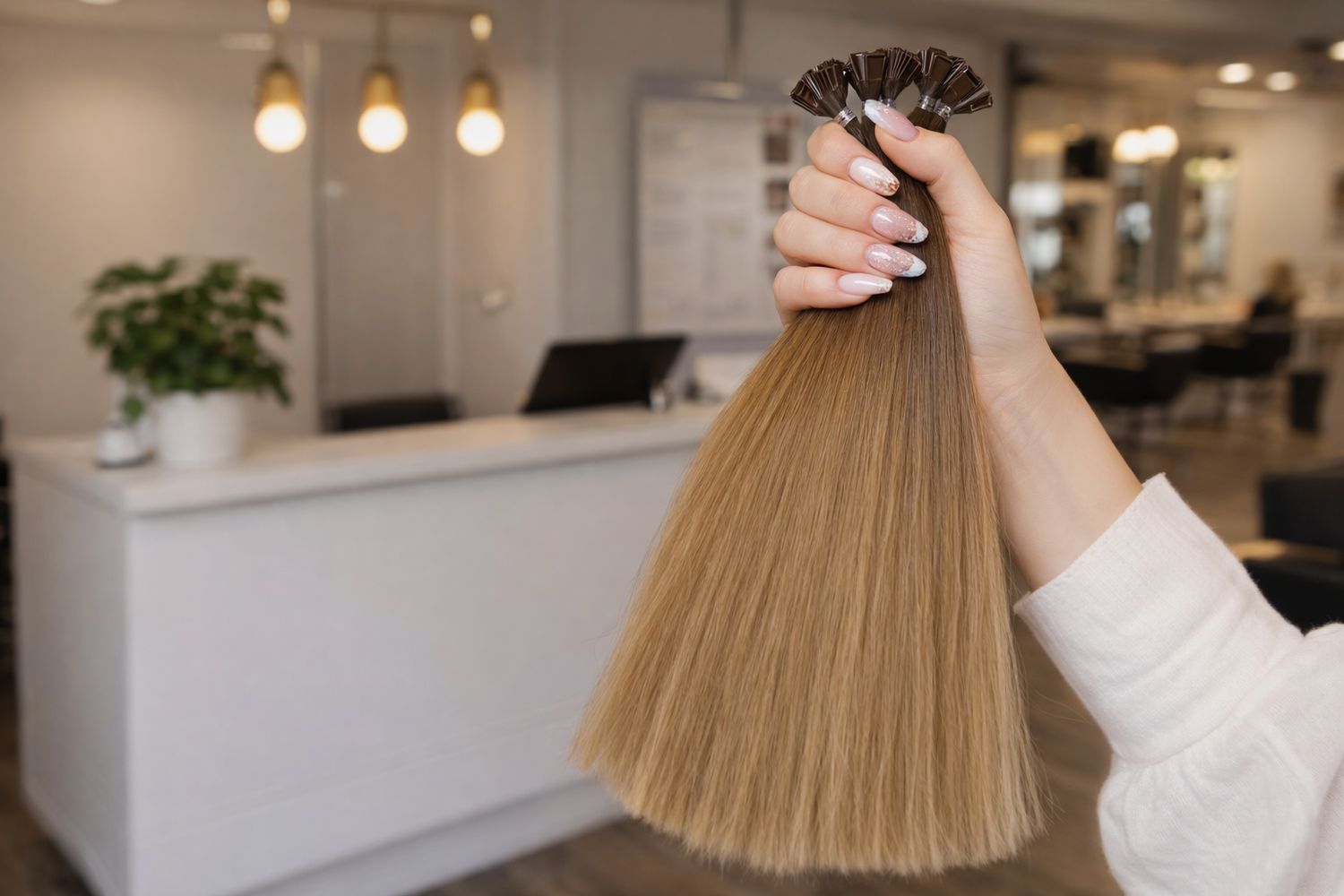 Deluxe Echthaar ROOT Mini Nr.7a Dirty Blond auf Nr. 8a Smoky Blond Deluxe Echthaar ROOT Mini Nr.7a Dirty Blond auf Nr. 8a Smoky Blond