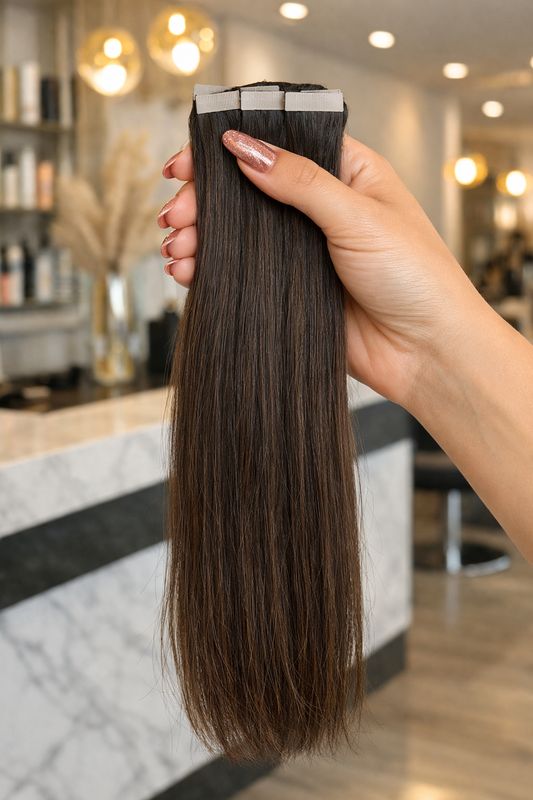 Osteuropäische Tape in Extensions Nr.2 Dunkelbraun