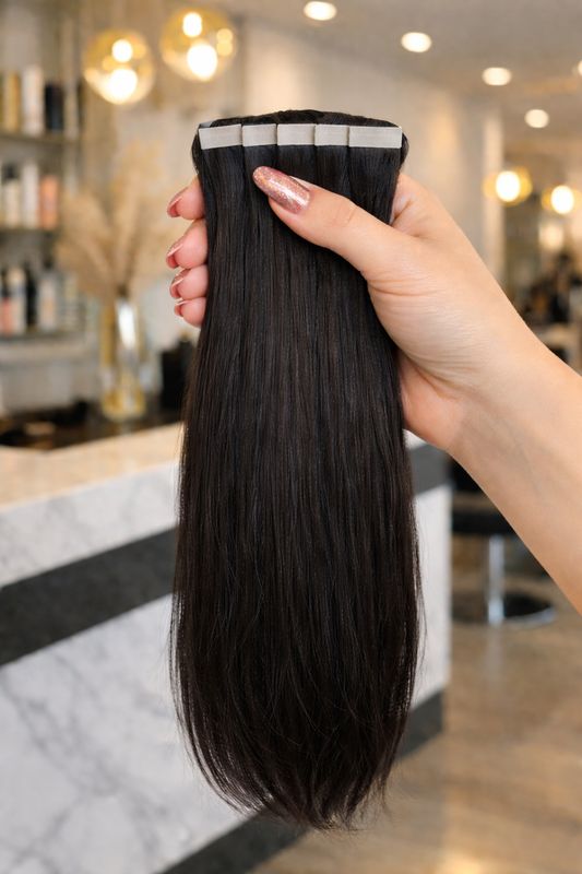 Osteuropäische Tape in Extensions Nr.1B Schwarzbraun