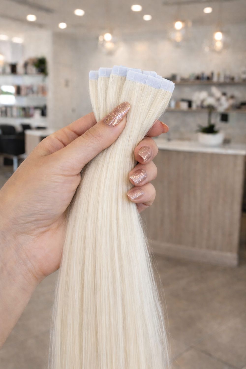 Osteuropäische Tape In Extensions Nr. Ice Blond Osteuropäische Tape In Extensions Nr. Ice Blond