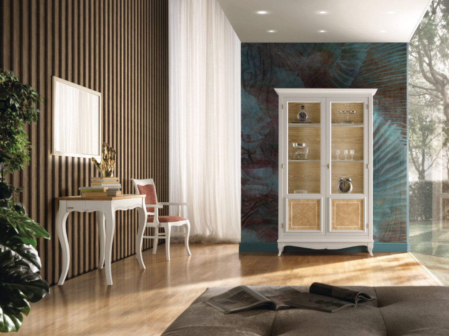 Vetrina in Legno con Intarsio