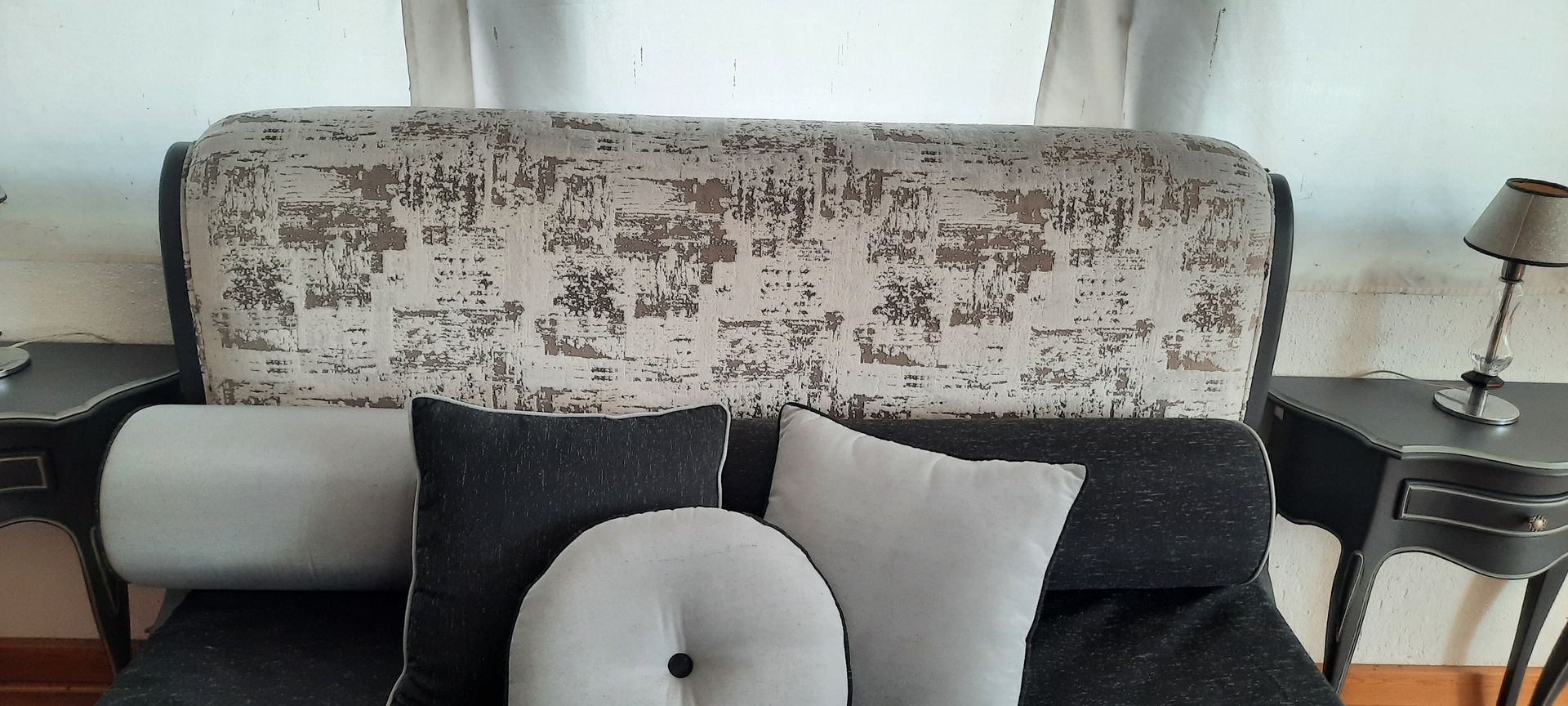 Camera da letto laccata Seppia con decori Tortora