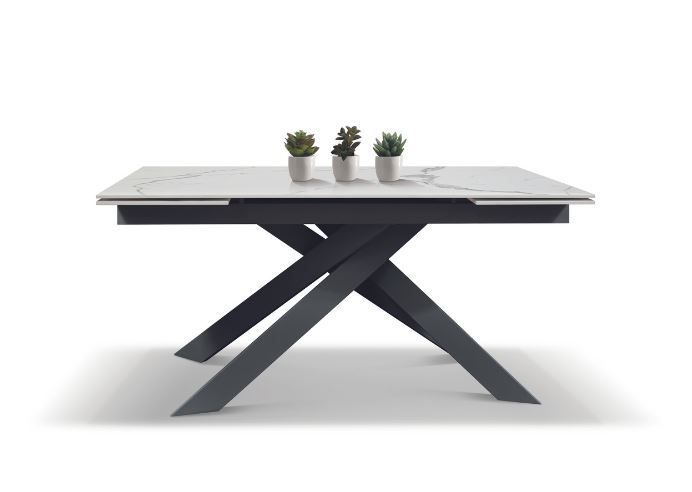Tavolo Allungabile con Piano in Ceramica Statuario