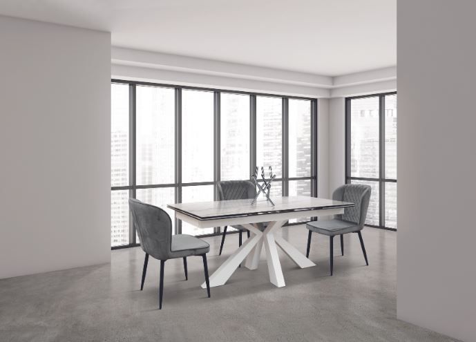 Tavolo Allungabile con Piano in Ceramica Statuario