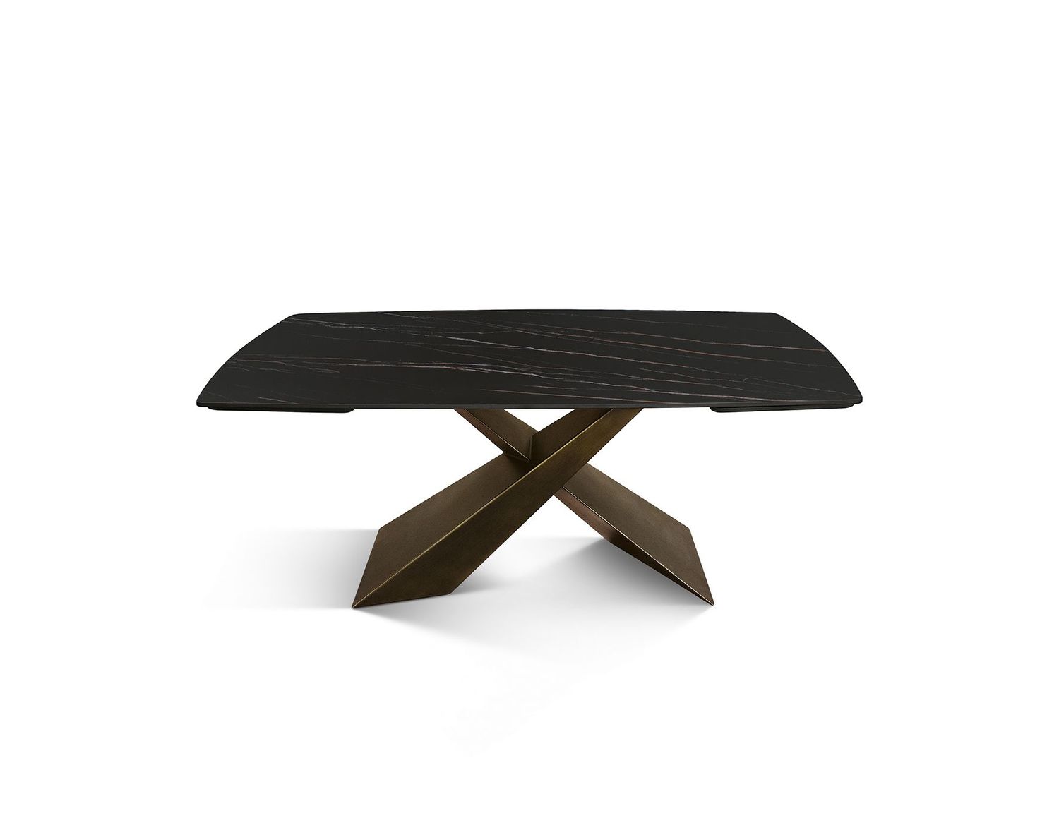 Tavolo Allungabile con Piano in Ceramica  Golden Matt nero