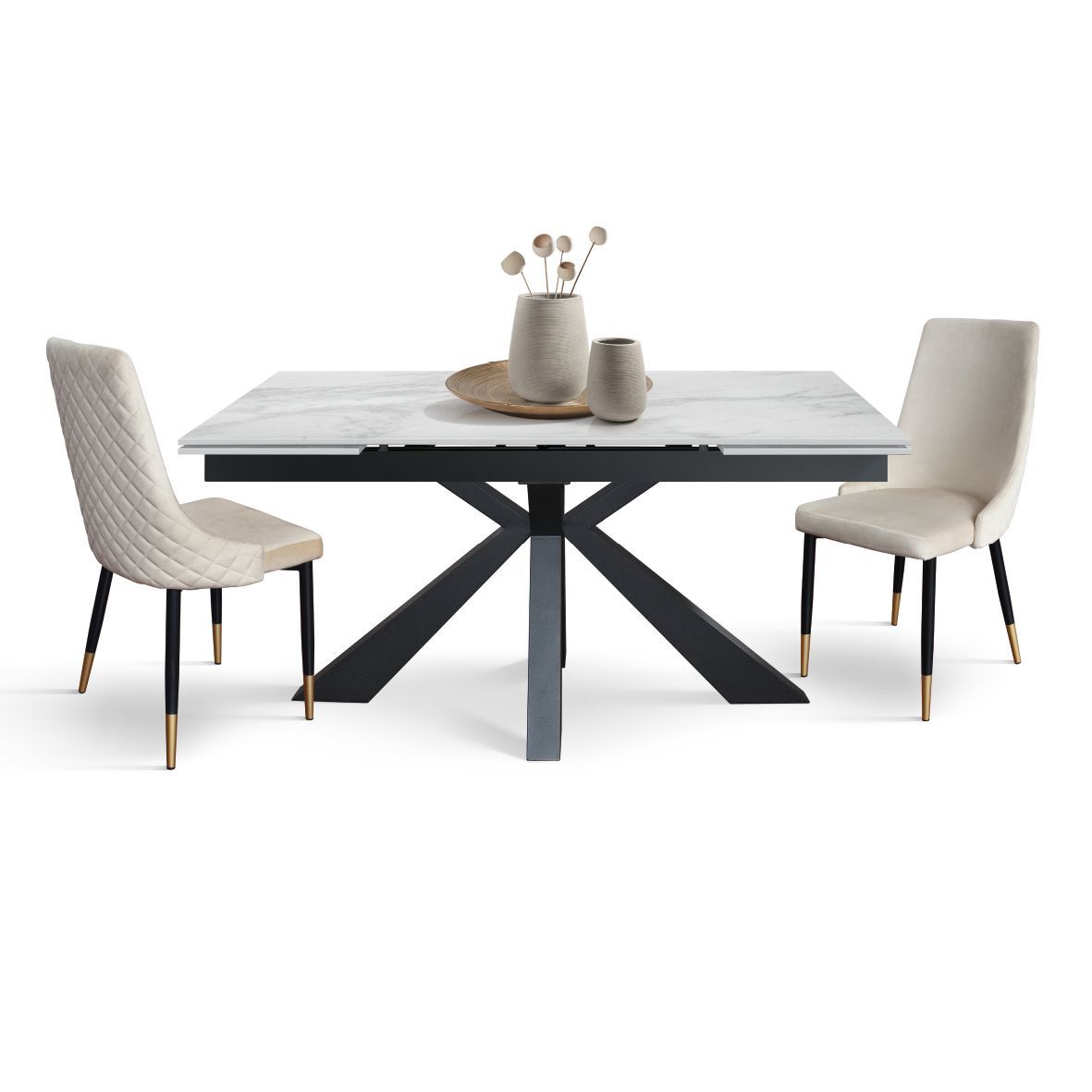 Tavolo Allungabile con Piano in Ceramica Statuario