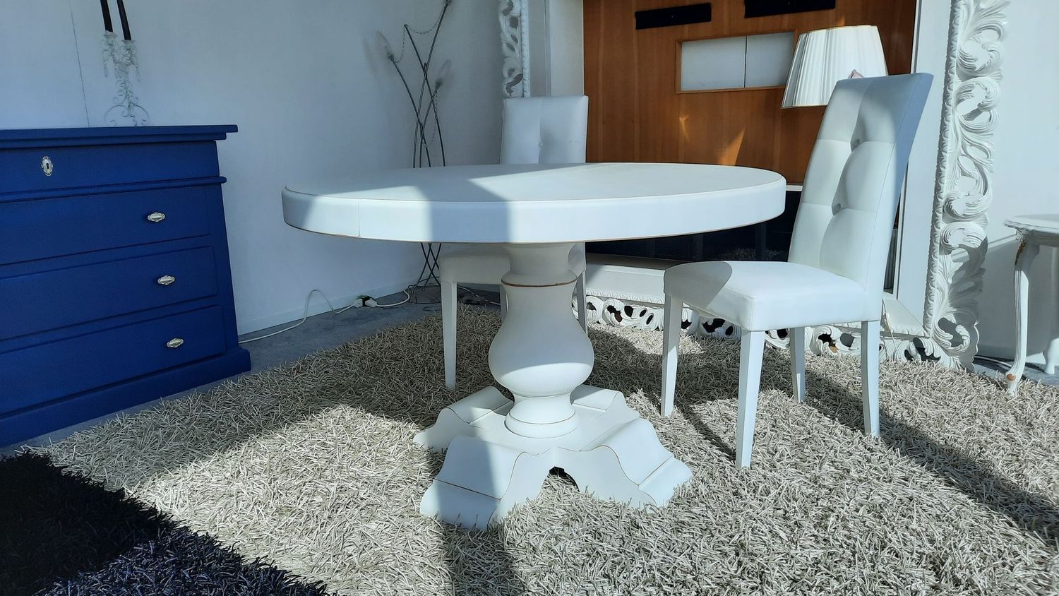 Tavolo Rotondo Allungabile in Legno Laccato