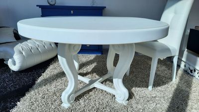 Tavolo Rotondo Allungabile in Legno Laccato Tavolo Rotondo Allungabile in Legno Laccato