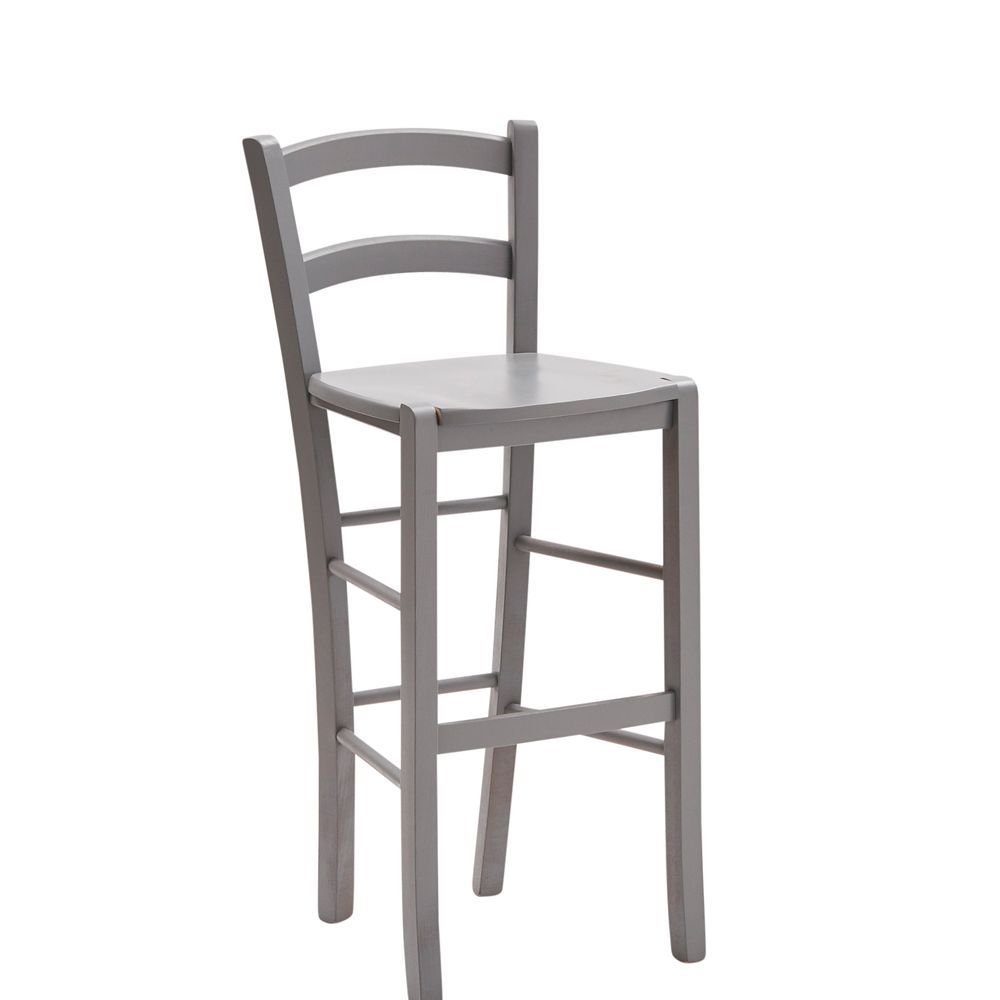 Sgabello in Legno Laccato Grigio