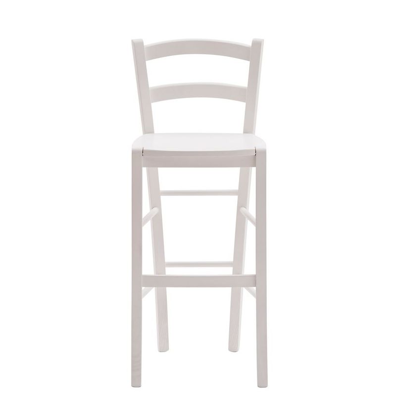 Sgabello in Legno Laccato Bianco Sgabello in Legno Laccato Bianco