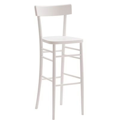 Sgabello in Legno Laccato Bianco Sgabello in Legno Laccato Bianco