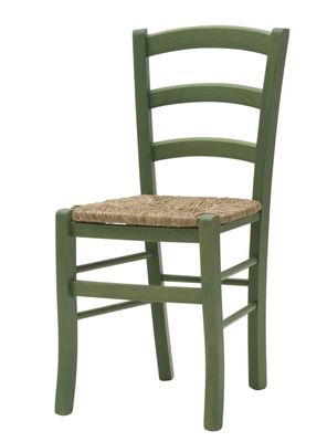 Sedia da Cucina in Legno con Fondino Impagliato Colore Rosso