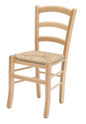 Sedia da Cucina in Legno con Fondino Impagliato Colore Naturale