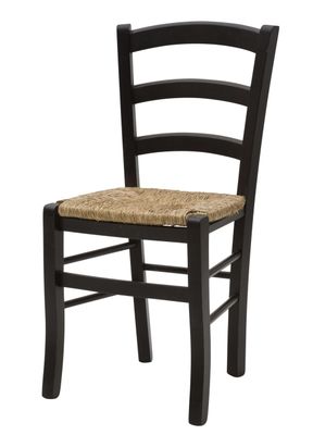 Sedia da Cucina in Legno con Fondino Impagliato Colore Nero Sedia da Cucina in Legno con Fondino Impagliato Colore Nero