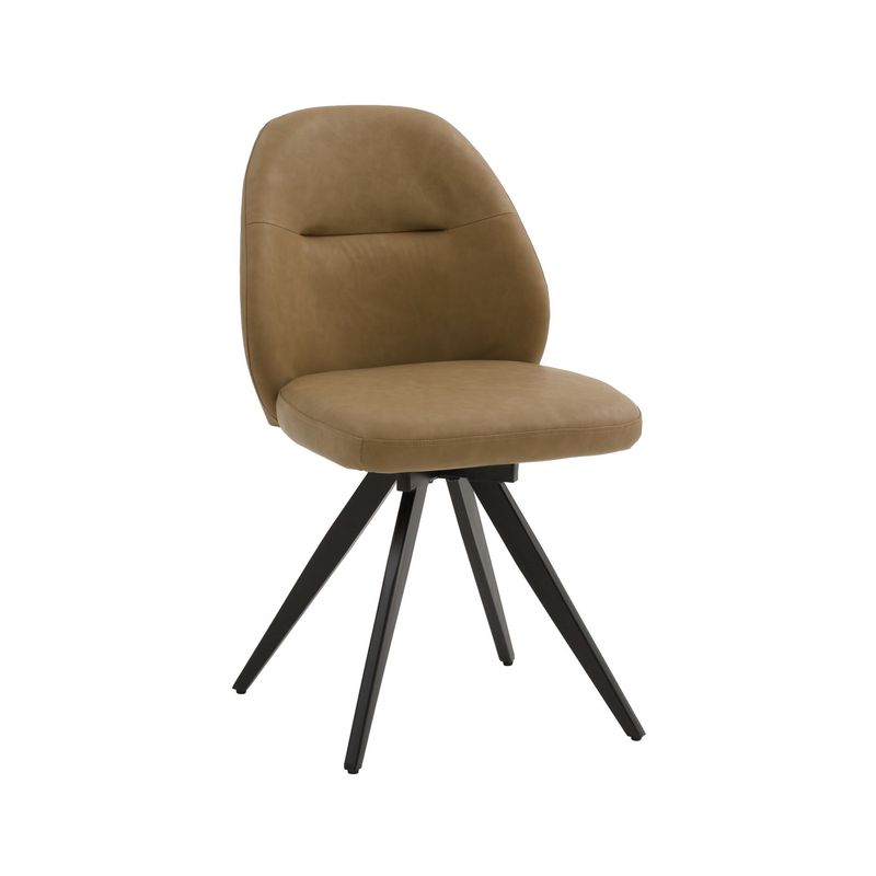 Sedia Imbottita in Ecopelle colore Marrone Chiaro Sedia Imbottita in Ecopelle colore Marrone Chiaro