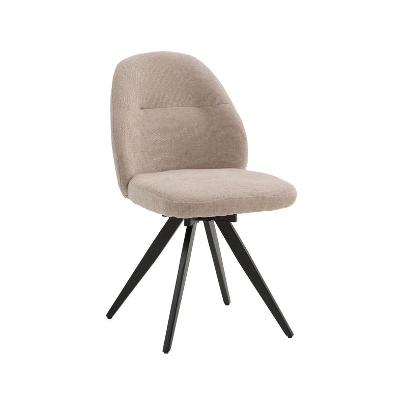 Sedia Imbottita in Tessuto Colore Beige Sedia Imbottita in Tessuto Colore Beige