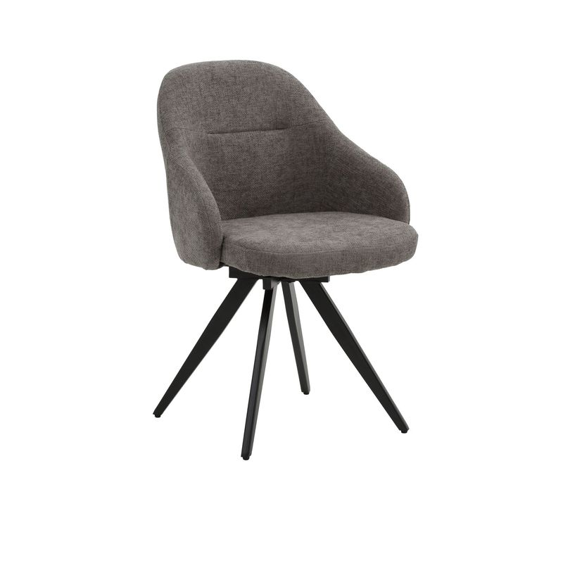 Sedia Con Braccioli Imbottita in Tessuto Grigio Chiaro Sedia Con Braccioli Imbottita in Tessuto Grigio Chiaro