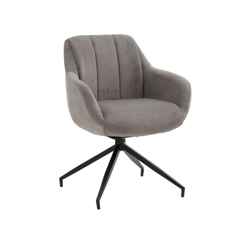 Sedia Con Braccioli Imbottita in Tessuto Grigio Chiaro Sedia Con Braccioli Imbottita in Tessuto Grigio Chiaro
