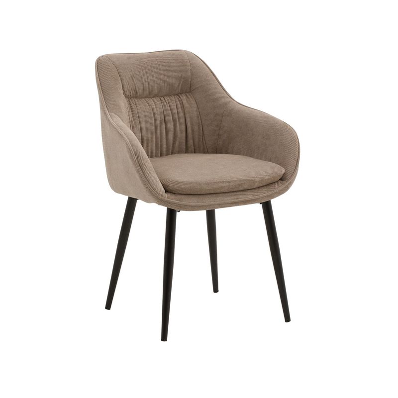 Sedia Con Braccioli Imbottita in Tessuto Colore Beige Sedia Con Braccioli Imbottita in Tessuto Colore Beige