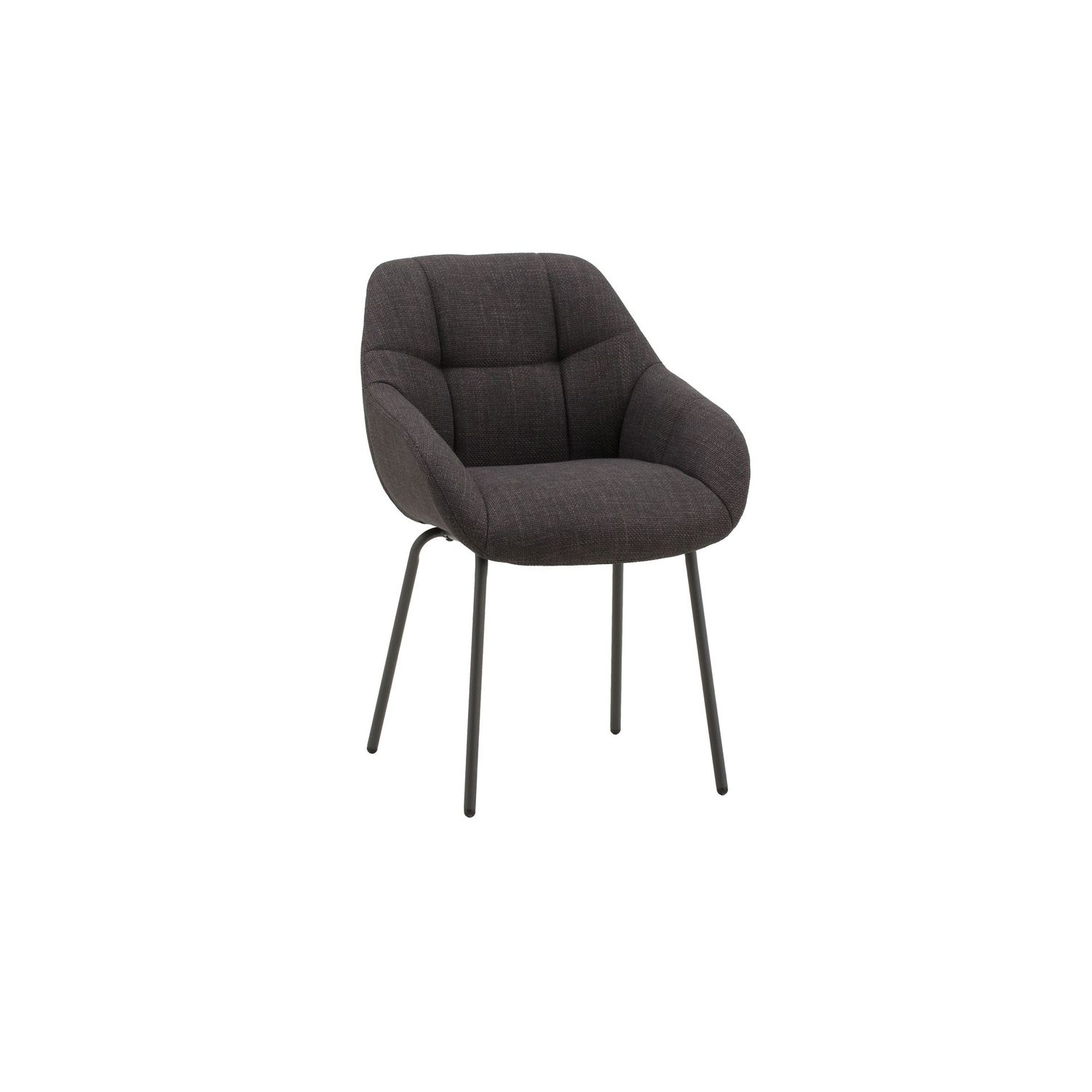 Sedia Imbottita in Tessuto Grigio Scuro