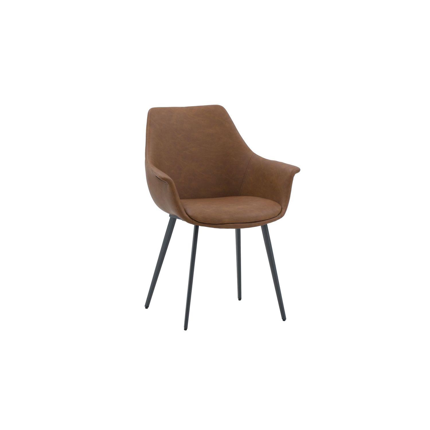 Sedia Imbottita in Ecopelle Colore Marrone