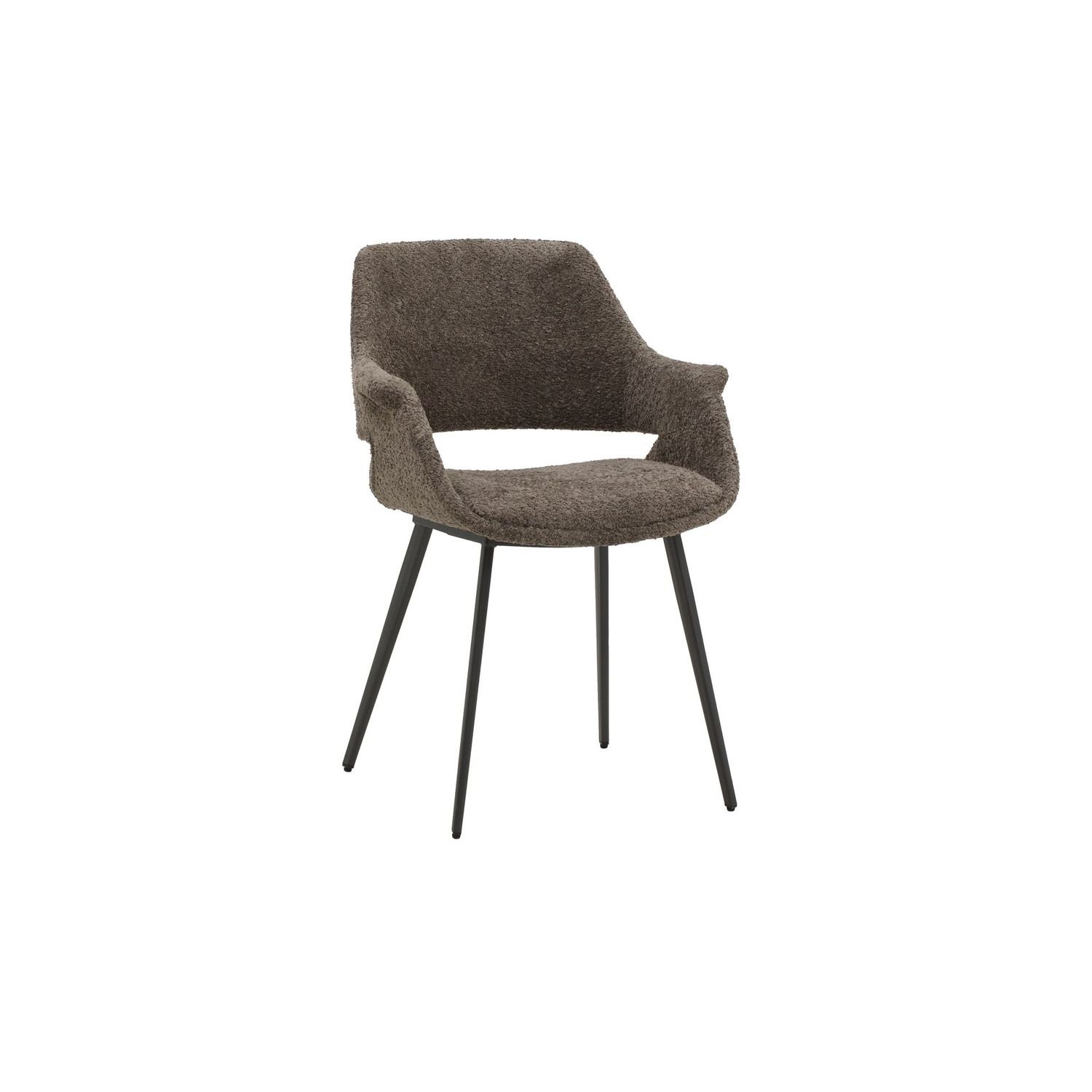Sedia Imbottita in Tessuto Colore Grigio Scuro