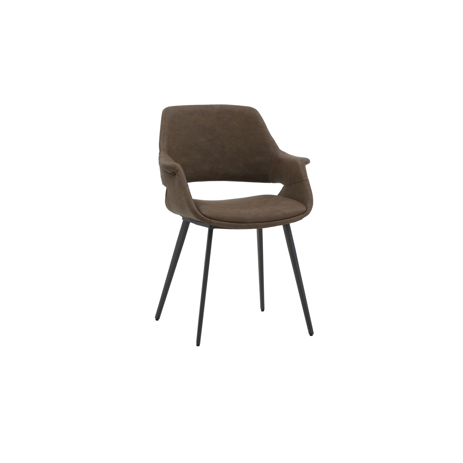 Sedia Imbottita in Ecopelle Marrone