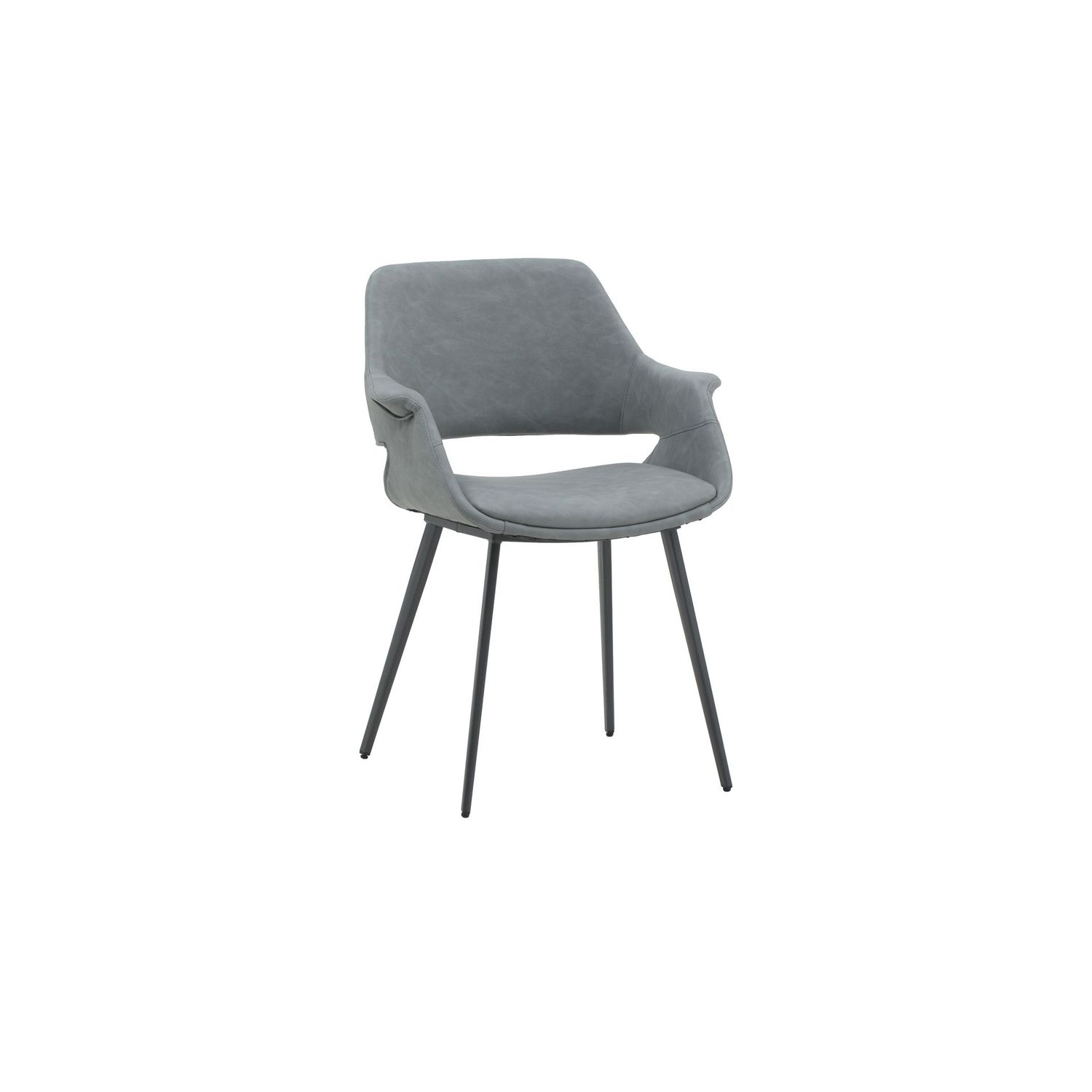 Sedia Imbottita in Ecopelle Grigio Chiaro
