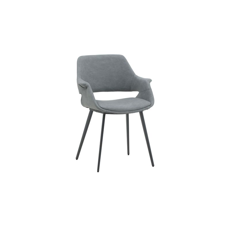 Sedia Imbottita in Ecopelle Grigio Chiaro Sedia Imbottita in Ecopelle Grigio Chiaro