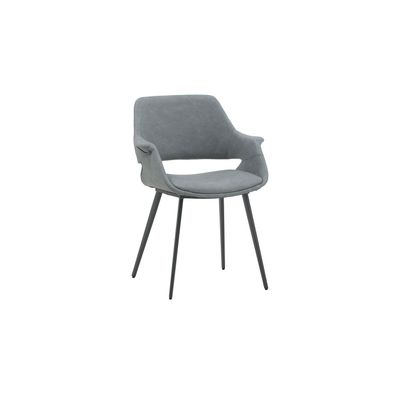 Sedia Imbottita in Ecopelle Grigio Chiaro