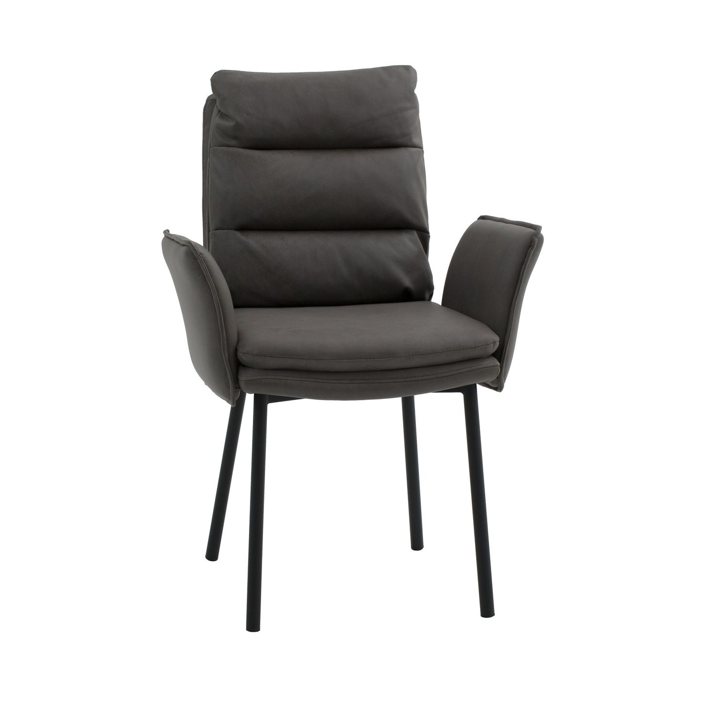 Sedia Imbottita in Ecopelle Grigio Scuro
