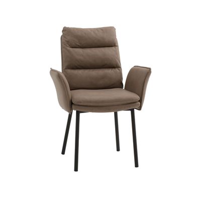 Sedia Imbottita in Ecopelle Grigio Scuro Sedia Imbottita in Ecopelle Grigio Scuro