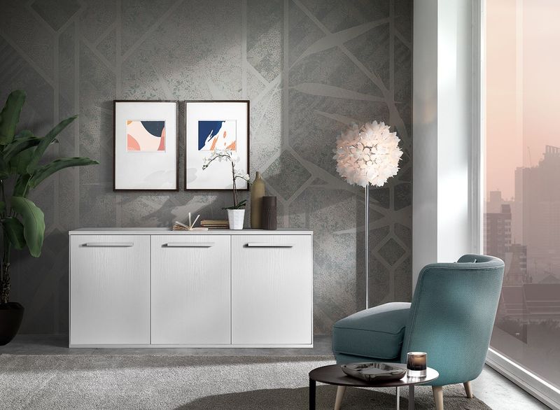 Madia a 3 ante in Laminato Colore Bianco Frassinato Madia a 3 ante in Laminato Colore Bianco Frassinato