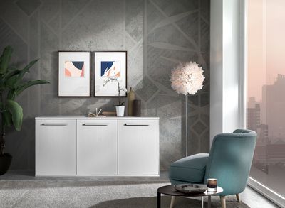 Madia a 3 ante in Laminato Colore Bianco Frassinato Madia a 3 ante in Laminato Colore Bianco Frassinato