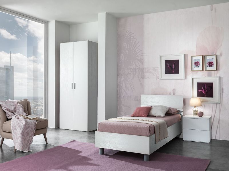 Cameretta in Laminato Bianco Frassinato Cameretta in Laminato Bianco Frassinato