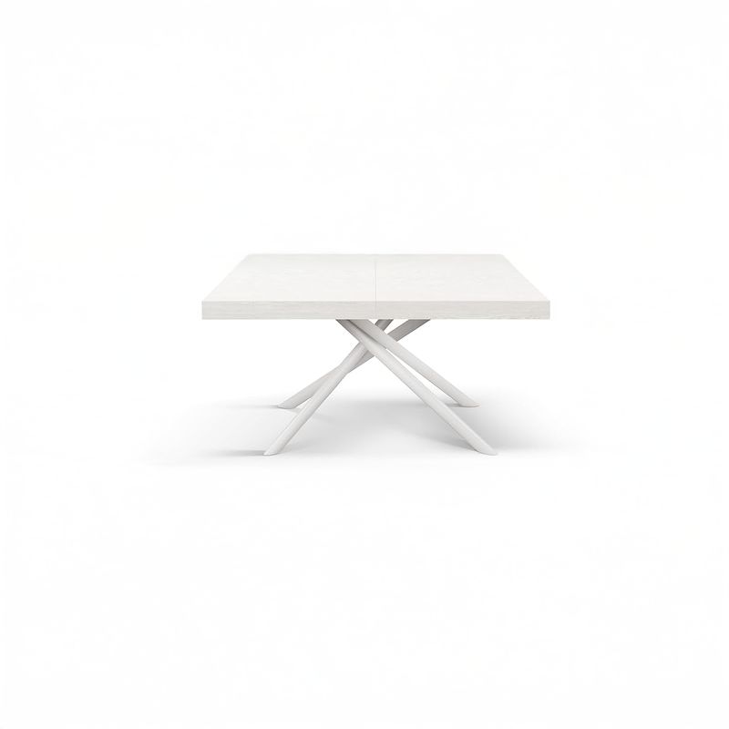 Tavolo Rettangolare Allungabile in Laminato Bianco Frassinato Tavolo Rettangolare Allungabile in Laminato Bianco Frassinato