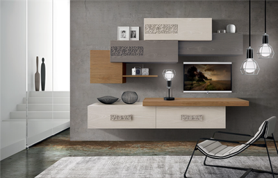 Parete attrezzata modello  Clizia Artigianale in OFFERTA OUTLET