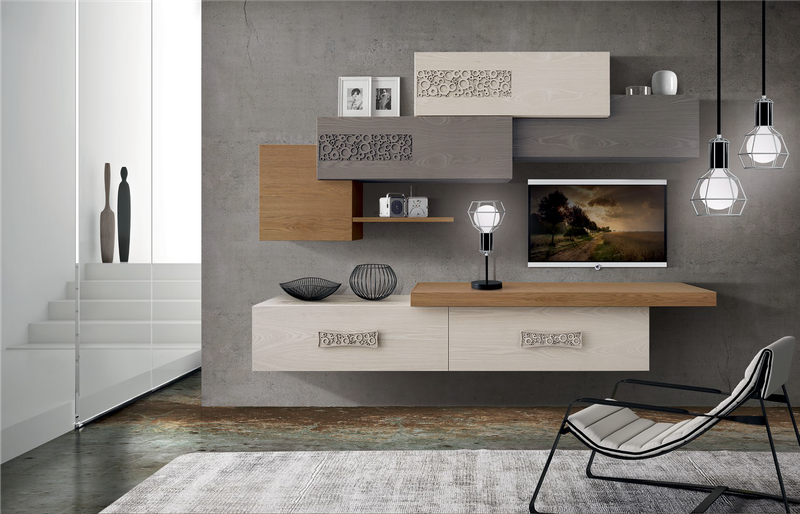 Parete attrezzata modello Clizia Artigianale in OFFERTA OUTLET Parete attrezzata modello Clizia Artigianale in OFFERTA OUTLET